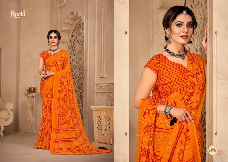 Star Chiffon Hits By Ruchi Chiffon Printed Wholesale Daily Wear Saree In India